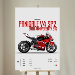 DUCATI PANIGALE V4 SP2 2023 - Motorcycle Wall Deco Motor Art For A Motorcyclist Motorcycle Digital Motorsports Digital Motorbike Prints