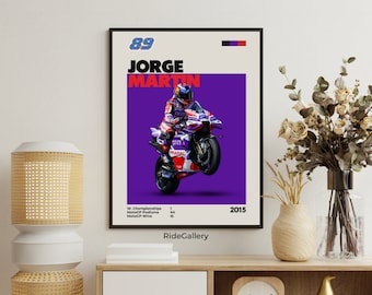 Jorge Martin MotoGp 89 - DUCATI Desmosedici GP MotoGP - Motorcycle POSTER Wall Art Decor Motor Line Art Perfect Gift For Motorcyclist