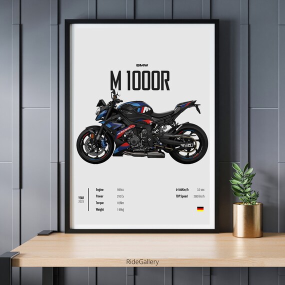 BMW M 1000 R 2023 -MOTORBIKE Wall Poster Digital Download Perfect