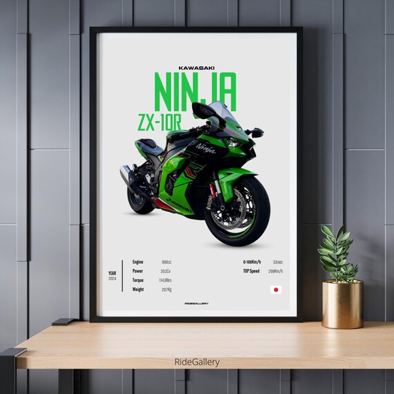KAWASAKI Ninja 1000 ZX-10R 2024 - Motorcycle Japanese Poster Wall