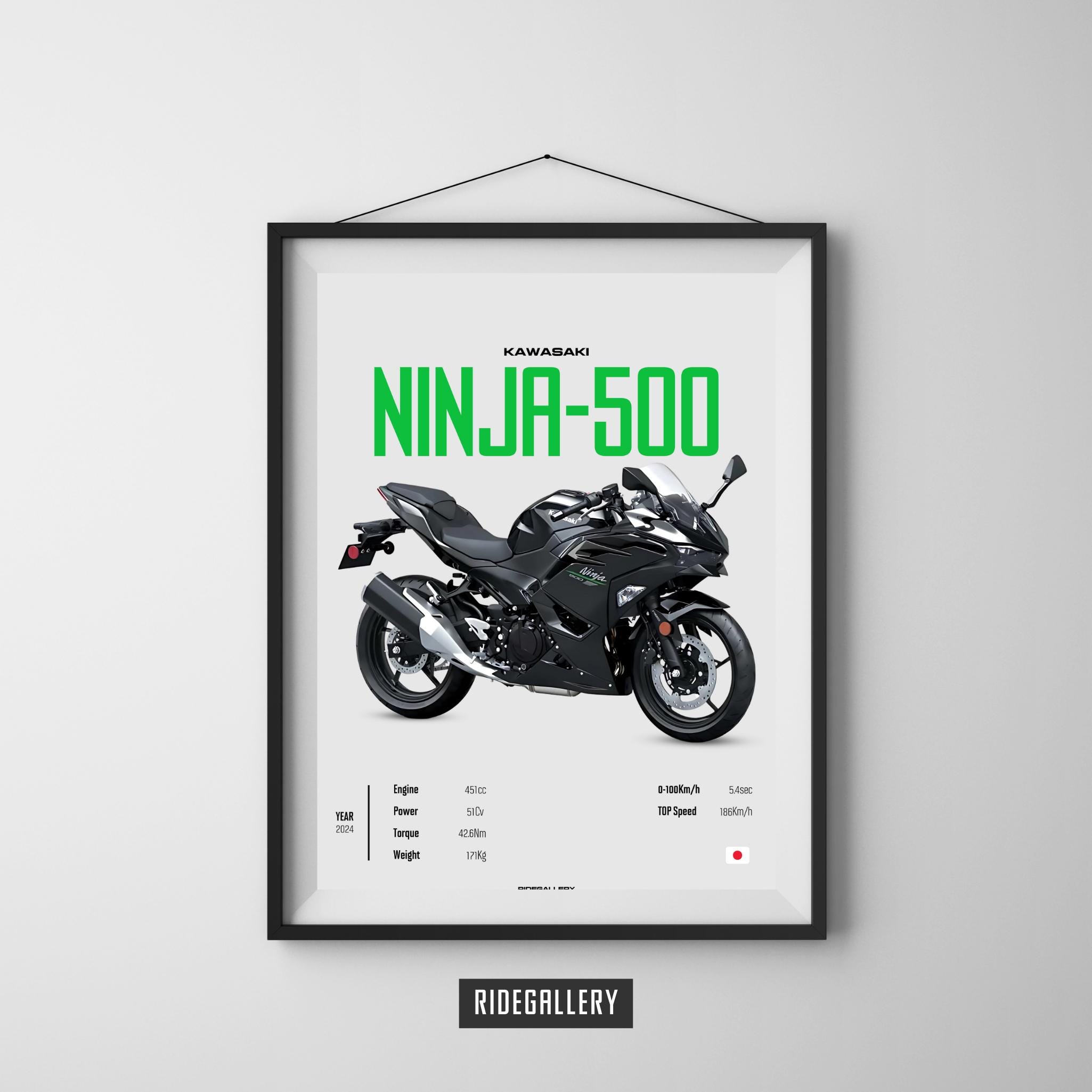 限定500部　THE PICTURES ON MY WALL KAWASAKI Ninja 500 2024 - Motorcycle Japanese Poster Wall
