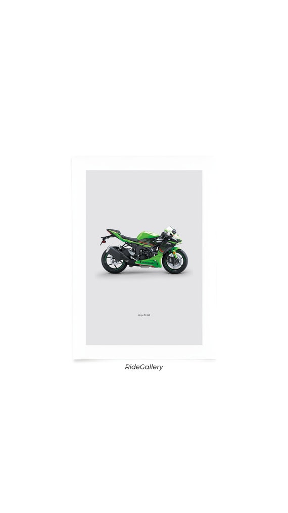 KAWASAKI Ninja ZX-6R - Motorcycle Japanese Poster Wall Art Wall