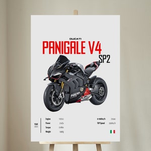 PANIGALE V4 SP2 DUCATI 2023 - PÔSTER de motocicleta Arte de parede Download digital Decoração de parede Arte de linha de motor Presente perfeito para um motociclista