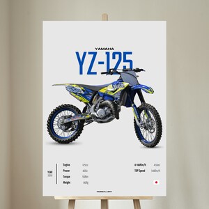 YAMAHA Yz 125 (2019) Enduro - Motorcycle Wall Deco Motor Line Art For A Motorcyclist Motorcycle Digital Motorsports Digital Motorbike Prints