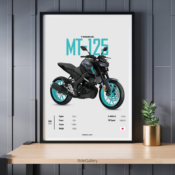 YAMAHA MT 125 2024 - Motorcycle Wall Deco Motor Line Art for A