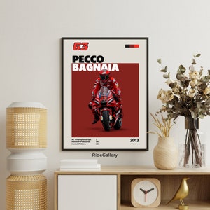 Pecco Bagnaia Francesco 63 - GoFree DUCATI Desmosedici GP MotoGP - Motorcycle Wall Deco Motor Line Art For A Motorcyclist Motorcycle Digital