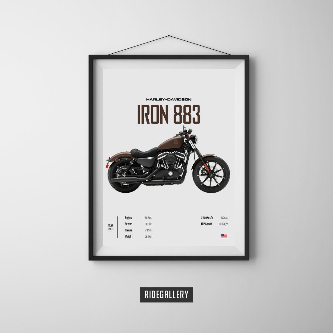 Harley Davidson Iron 883 2023 [brown] - Motorcycle Wall Deco Motor