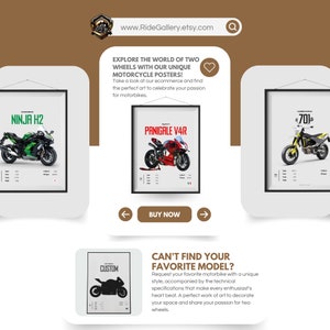 PANIGALE V4S DUCATI 2023 - Póster de motocicleta, arte mural, descarga digital, decoración de pared, arte lineal de motor, regalo perfecto para un motociclista imagen 8