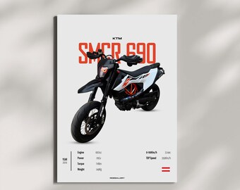 KTM SMCR 690 2019 MOTARD - Motorcycle Wall Deco Motor Line Art For A Motorcyclist Motorcycle Digital Motorsports Digital Motorbike Prints