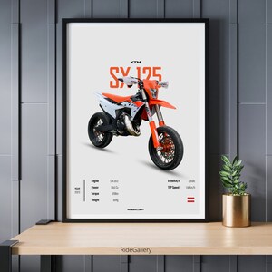 KTM SX 125 Motard 2023 Motorcycle Wall Deco Motor Line Art For A Motorcyclist Motorcycle Digital Motorsports Digital Motorbike Prints immagine 3