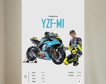 YAMAHA Valentino ROSSI 46 PRINT Wall Art – Digital Motorbike Wall Decor Line Art For A Motorcyclist Vr 46 Vr46 The Doctor