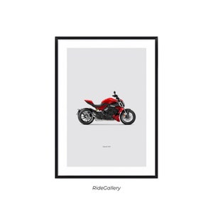 DUCATI Diavel V4R - Motorcycle POSTER Wall Art Digital Download Wall Decor Motor Line Art Perfect Gift For A Motorcyclist
