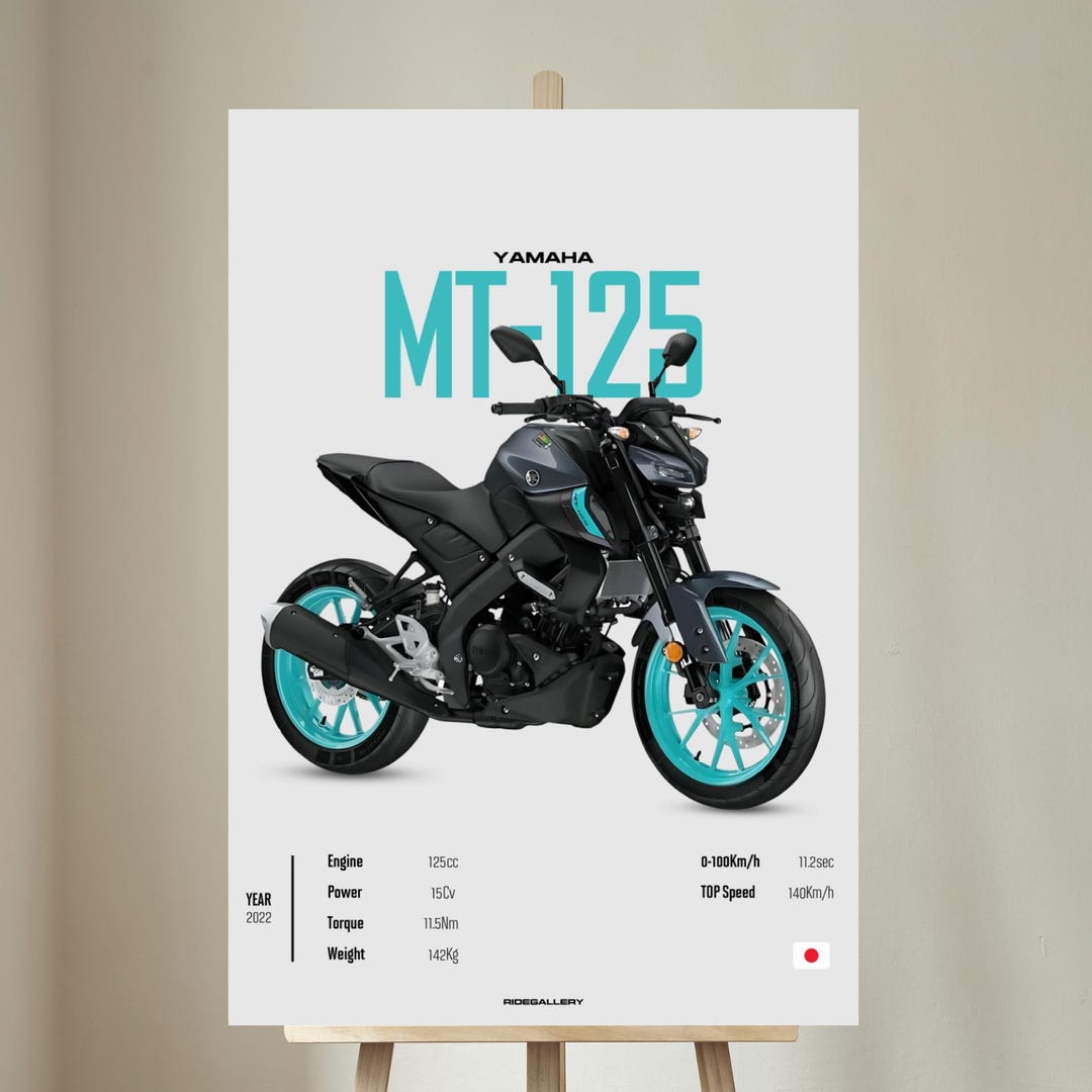 YAMAHA MT 125 2024 - Motorcycle Wall Deco Motor Line Art for A