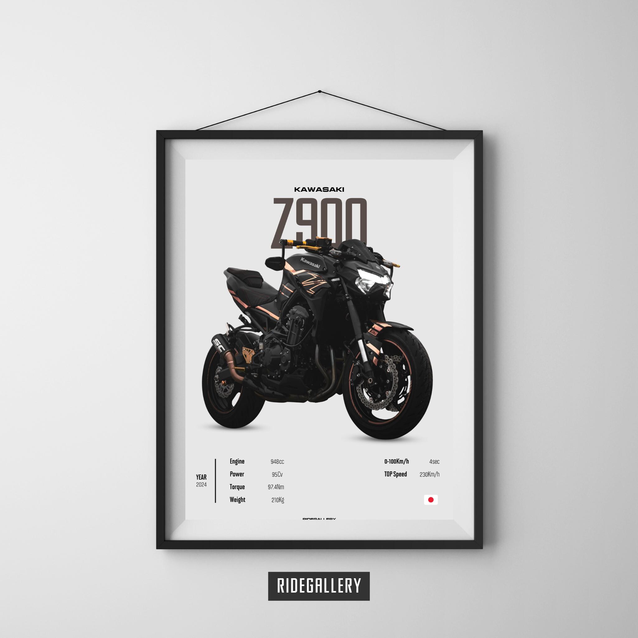 KAWASAKI Z900 2024 - Motorcycle Japanese Poster Wall Art Wall