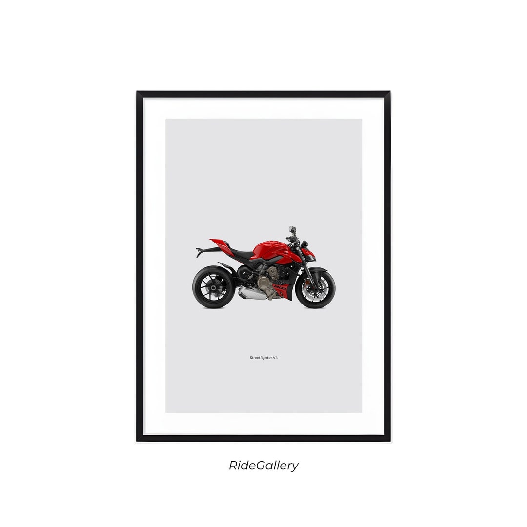 DUCATI Streetfighter V4 - Motorcycle POSTER Wall Art Digital