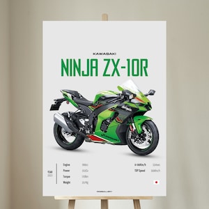 【TRIBAL】レガシー　ポスター KAWASAKI Ninja ZX-6R 1995 - Motorcycle Japanese Poster Wall
