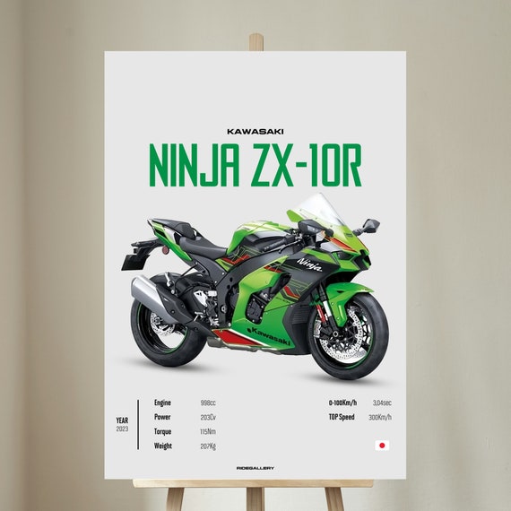 KAWASAKI Ninja 1000 ZX-10R 2023 - Motorcycle Japanese Poster KAWASAKI Ninja 1000 ZX-10R 2023 - Motorcycle Japanese Poster