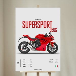 DUCATI SuperSport 950S - PÔSTER de motocicleta Arte de parede Download digital Decoração de parede Linha de motor Arte Presente perfeito para um motociclista