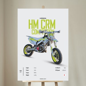 Honda HM CRM COMPETITION 125 2012 - Motorcycle Wall Deco Motor Line Art For A Motorcyclist Digital Motorsports Digital Motorbike Prints