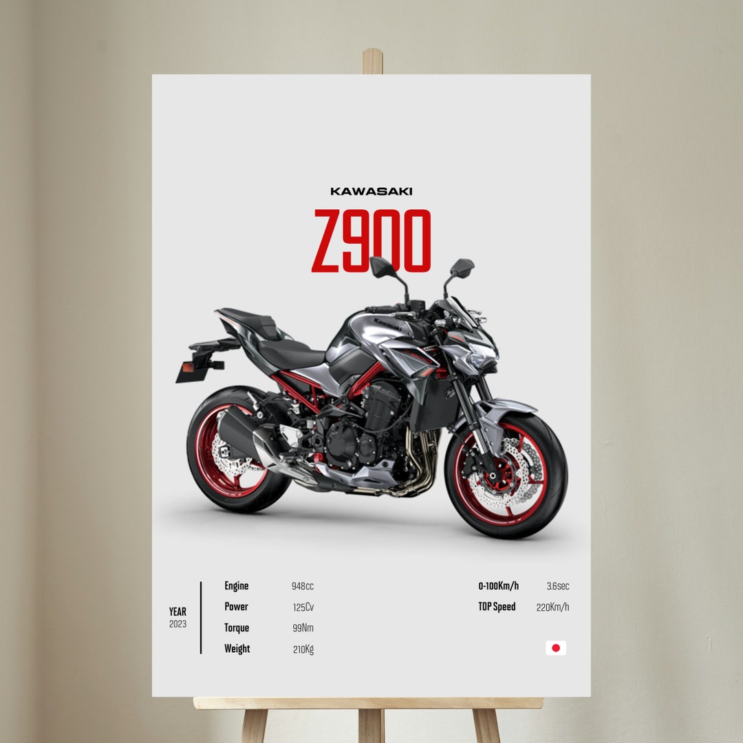 KAWASAKI Z 900 [red] 2023 - Motorcycle Japanese Poster Wall Art