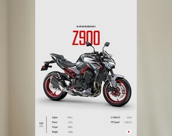 KAWASAKI Ninja ZX-6R 1995 - Motorcycle Japanese Poster Wall