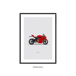 DUCATI PANIGALE V4 - PÔSTER de motocicleta Arte de parede Download digital Decoração de parede Linha de motor Arte Presente perfeito para um motociclista