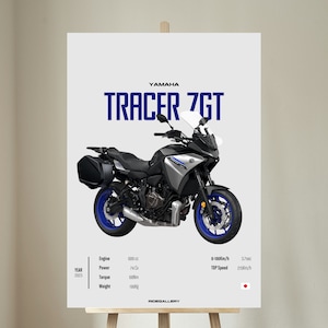 YAMAHA TRACER 7 GT 2023 - Motorcycle Wall Deco Motor Line Art For A Motorcyclist Motorcycle Digital Motorsports Digital Motorbike Prints