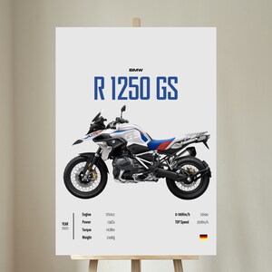 BMW R 1250 GS 2023 - MOTORBIKE Wall Poster Digital Download Perfect Gift For Motorcycle Enthusiasts Wall Deco Motor Line Art