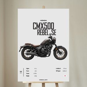 Honda CMX500 Rebel 2023 SE - Motorcycle Wall Deco Motor Line Art For A Motorcyclist Motorcycle Digital Motorsports Digital Motorbike Prints