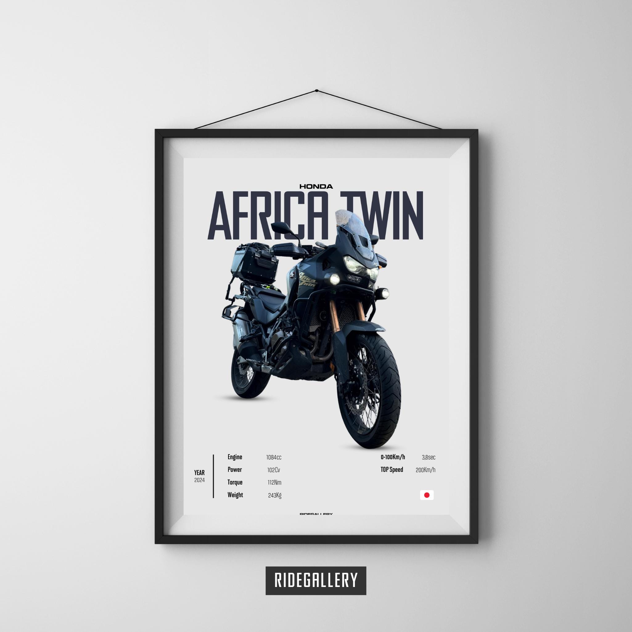 Honda Africa Twin 1100 2024 - Motorcycle Wall Deco Motor Line Art