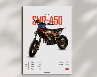 KTM SMR 450 2023 MOTARD - Motorcycle Wall Deco Motor Line Art For A Motorcyclist Motorcycle Digital Motorsports Digital Motorbike Prints