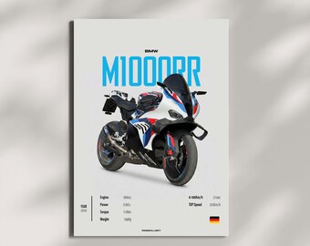 BMW M 1000 RR 2026 SUPERBIKE -MOToRBIKE Wall Poster Digital Download Perfect Gift For Motorcycle Enthusiasts Wall Deco Motor Line Art