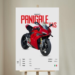 PANIGALE V4S DUCATI 2020 - PÔSTER de motocicleta Arte de parede Download digital Decoração de parede Linha de motor Arte Presente perfeito para um motociclista
