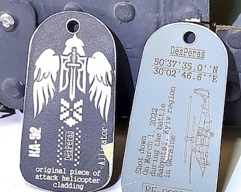 keychain from the skin of an KA52 helicopter.gift for him.souvenir.gift for him.KA 52 helicopter skin.
