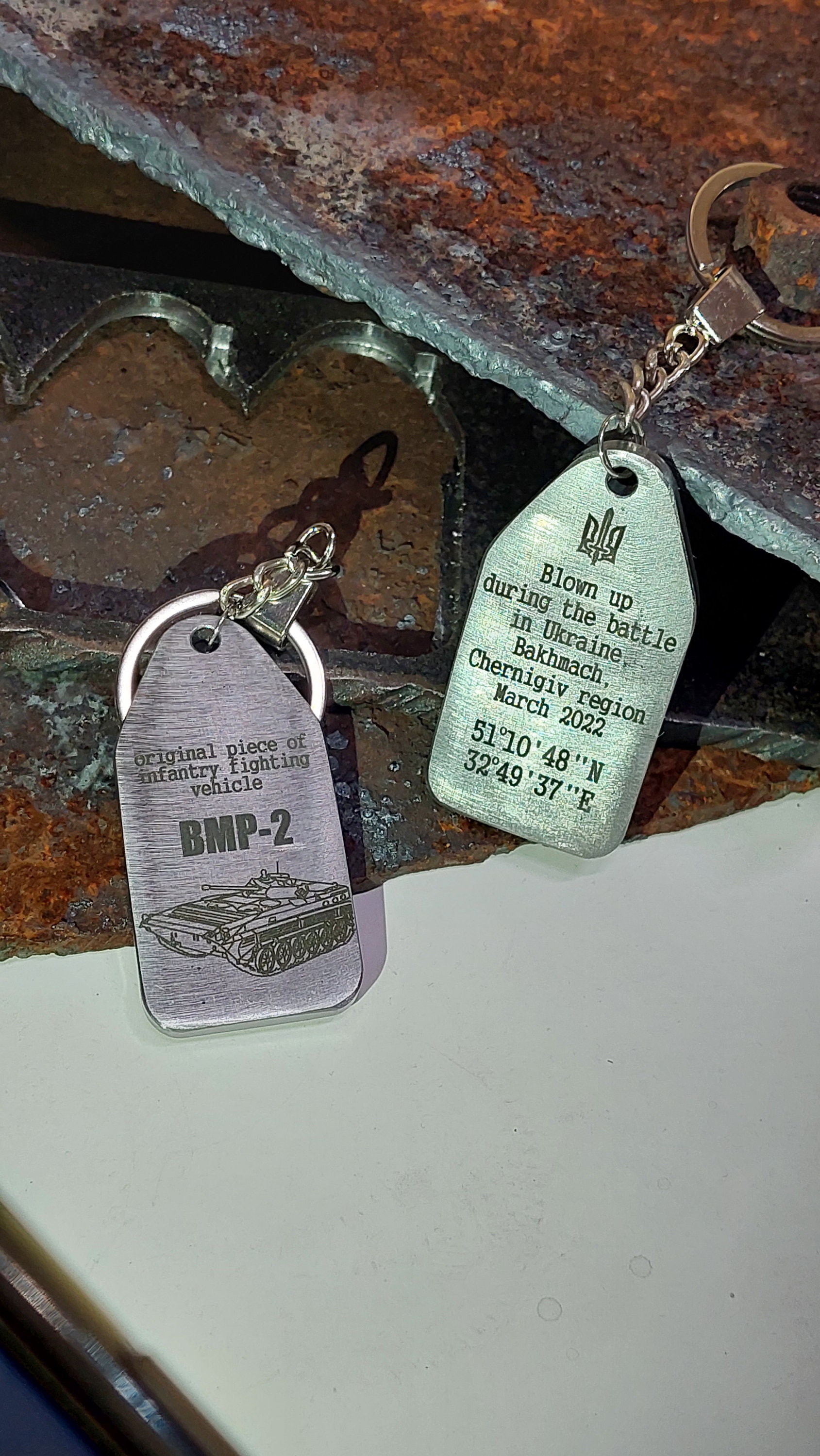 Keychain From a Piece of Bmp 2 Found in Ukraine.gifts for Men - Etsy
