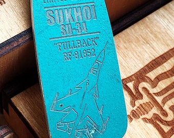 keychain made of SU34 aircraft skin.gift for him.real skin.
