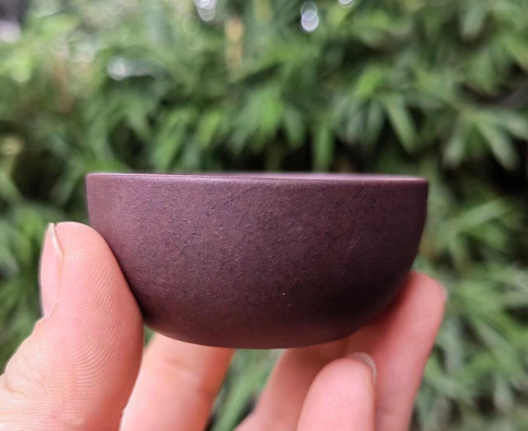 2pcs Red Ceramics Pottery Tea Cup Carved Brown Clay Handmade Etsy