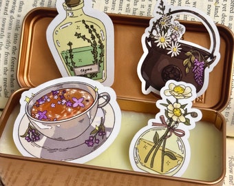 Floral Witchcraft Sticker Set: Cottagecore Planner Stickers