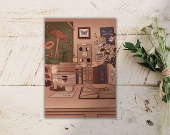 Witch's Desk | Dark academia art | Light academia art | Witchy Vibe Wall Art | Cottagecore Art Print