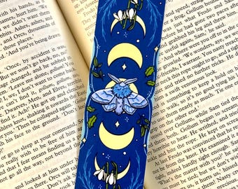 Marcador Night Moth: Acessório de livro laminado Gothic Cottagecore