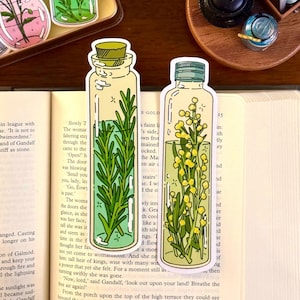 Flower Potion Bookmark | Flower bookmark, Laminated, Cottagecore Bookmark, Witchcore Bookmark, book lovers, magic bookmark, botanical book