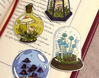 Bundel met paddenstoelenstickers: Witchcore Cottagecore-plannerstickers