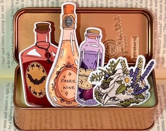 Witch's Apothecary Cabinet Sticker Set: Dark Academia, Spooky Stickers