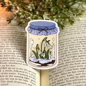 autocollant de pot de perce-neige | autocollant de Noël | Autocollant d'apothicaire | autocollant de journal | Sticker plante | autocollant d'hiver | Sapin de Noël, gui