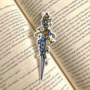 Flower Dagger sticker | forget-me-not, daisy sword, fantasy sword sticker, fantasy sticker, flower sword sticker
