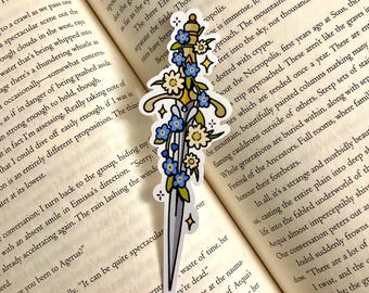 Flower Dagger sticker | forget-me-not, daisy sword, fantasy sword sticker, fantasy sticker, flower sword sticker