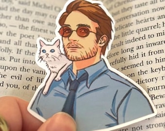 Sticker brillant Matt Murdock & Kitty - Inspiré de Daredevil