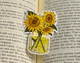 Sunflower Sticker: Glossy Cottagecore Plant Decal