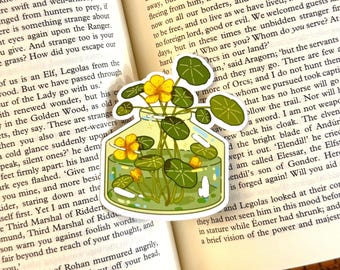 Nasturtium Sticker | original design | flower sticker, botanical sticker, cottagecore sticker, plant sticker, journal sticker, cute sticker