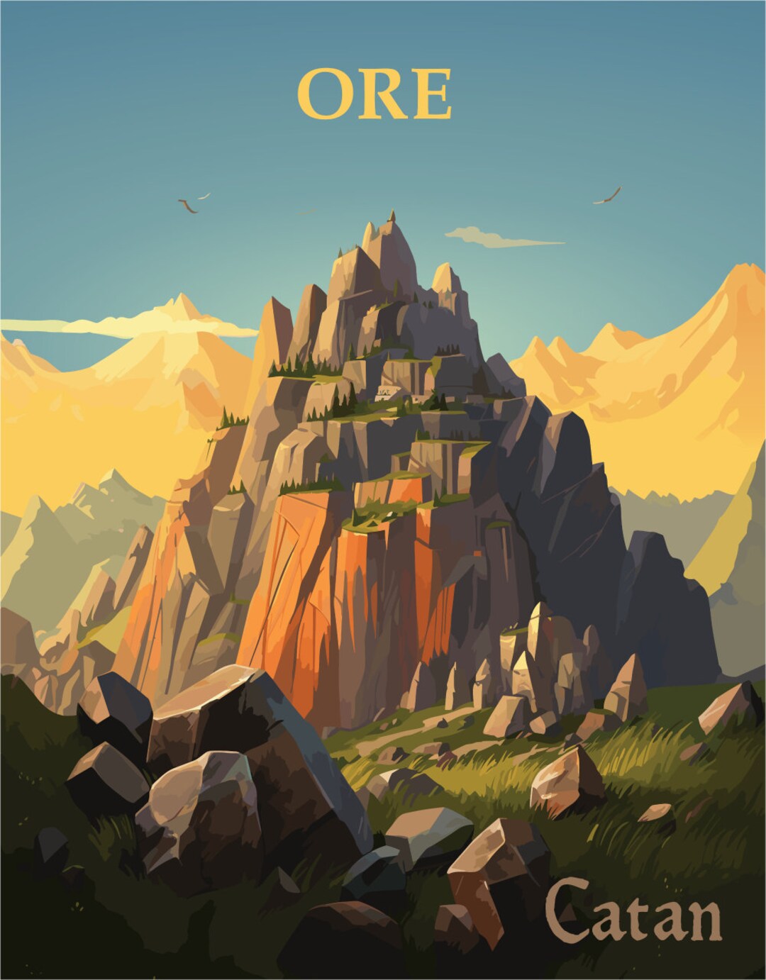 Catan Inspired Ore Poster Etsy
